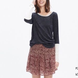 Madewell Colorblock Modern Linen Tee size Medium